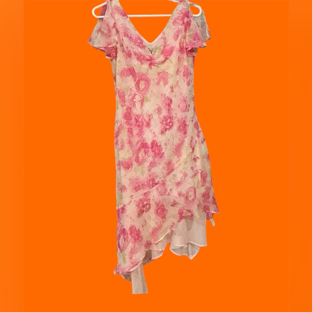 12 - True Vintage Floral Pink dress~